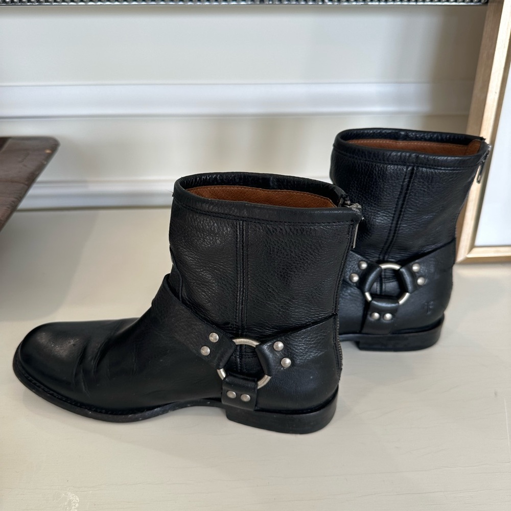 Black Leather Ankle Boots